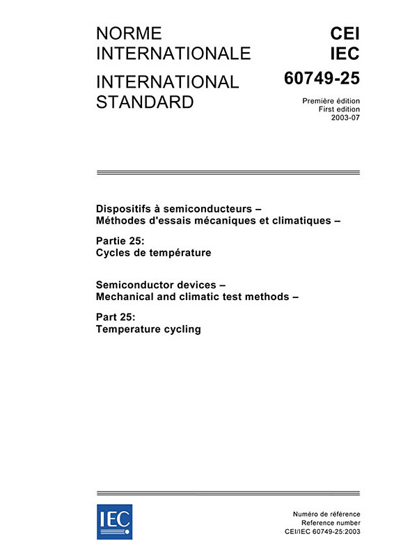Cover IEC 60749-25:2003